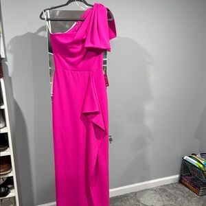Elegant Pink One-Shoulder Dress